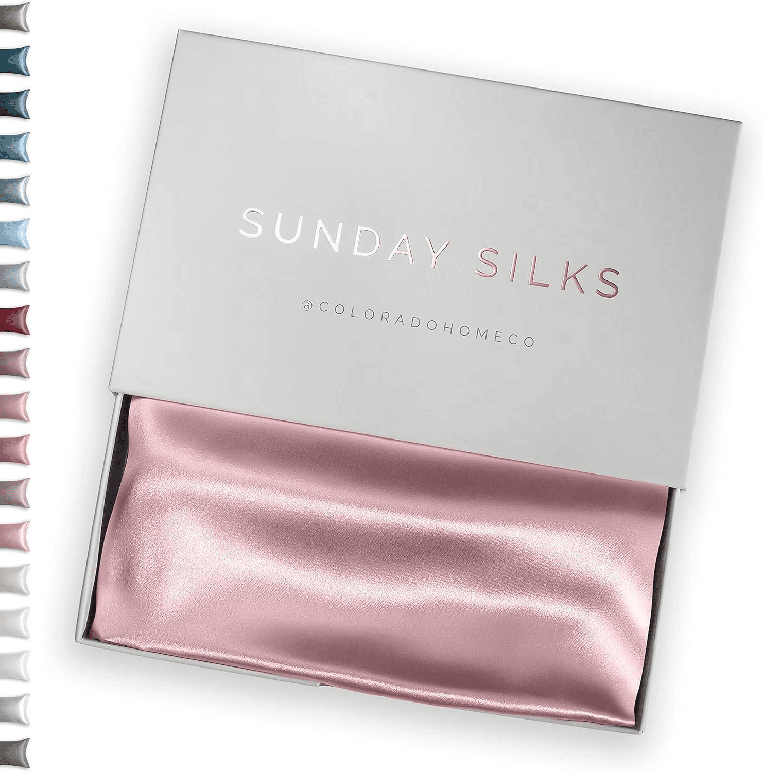SundaySilks™ Premium Silk Pillow Cases | 100% Mulberry Silk Pillowcase with Zipper, All Sides Real 22 Momme Grade 6A Silk, Standard Queen, King Size [Pink Quartz]