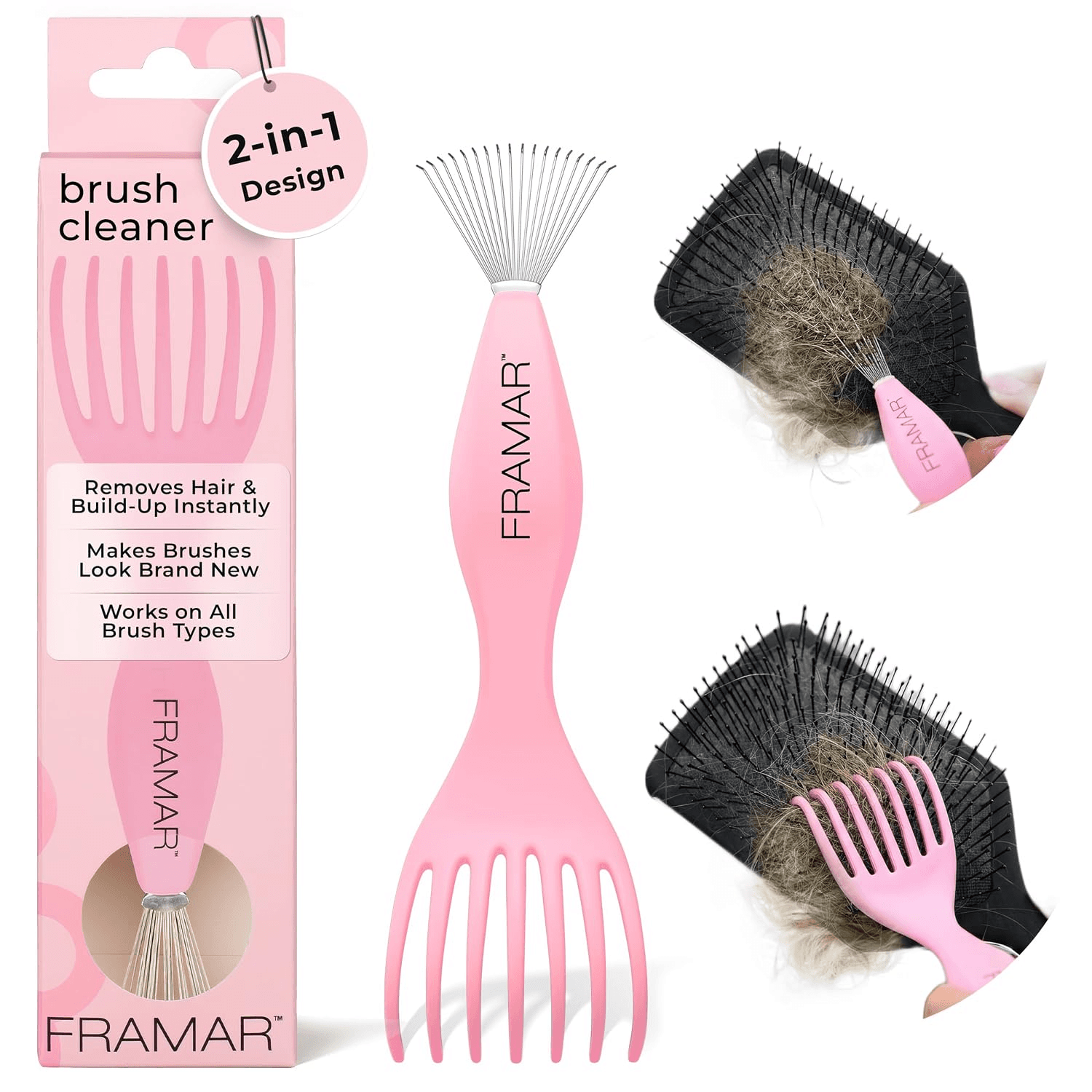 Premium Hair Brush Cleaner Tool, Hairbrush Cleaner Tool – Pink