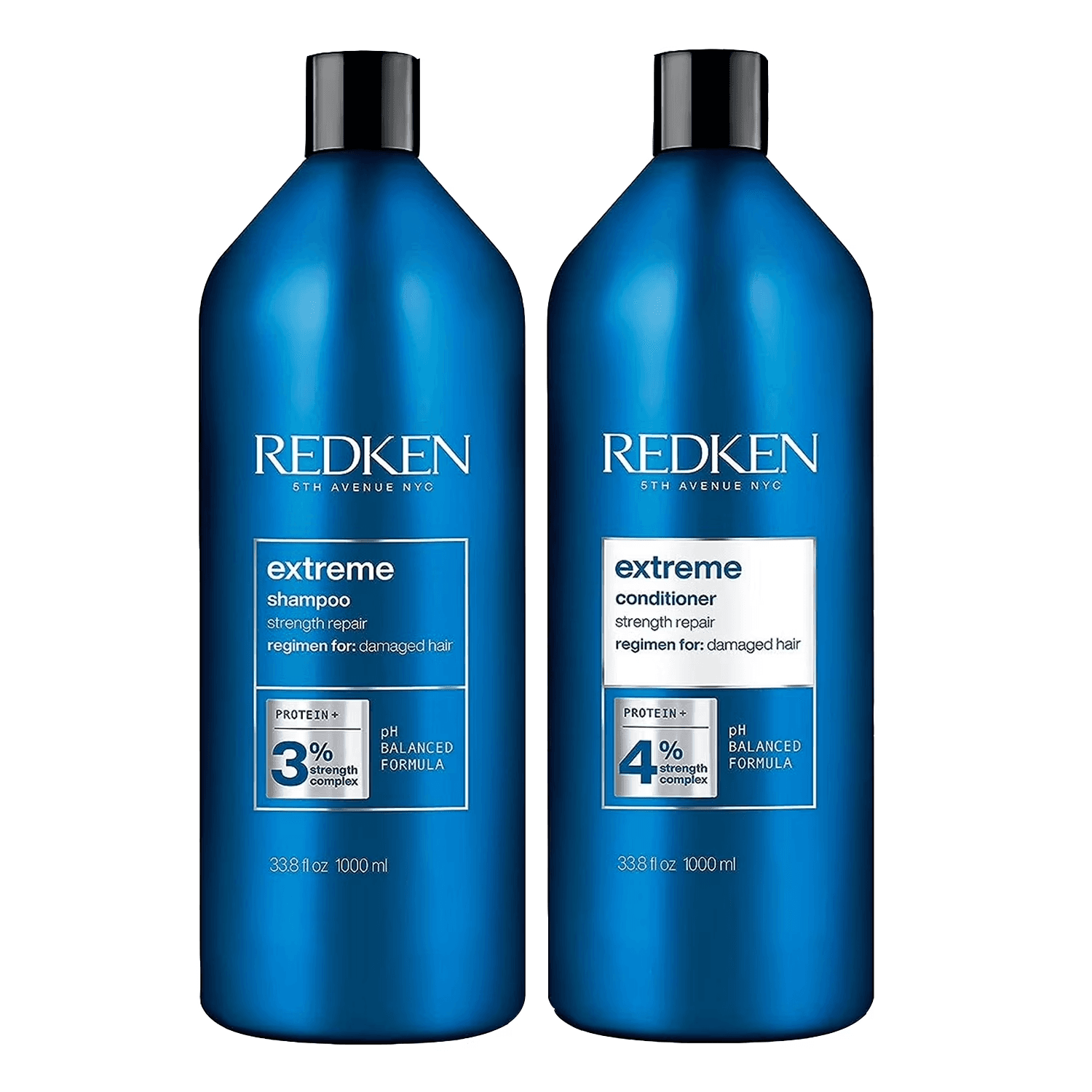 Redken Extreme Strength Repairing Shampoo & Conditioner Set for Damaged Hair, 33.8 Oz Each
