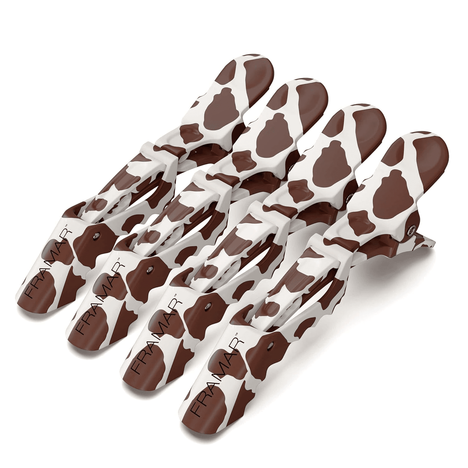 Framar Cow Print Alligator Clips for Hair Styling, Cow Print Stuff, Matte
