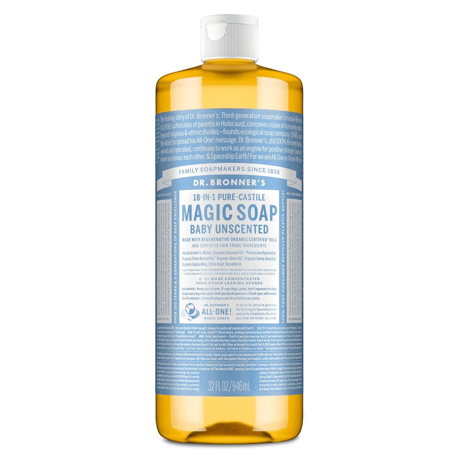 Baby Unscented Pure-Castile Liquid Soap, 32 Oz