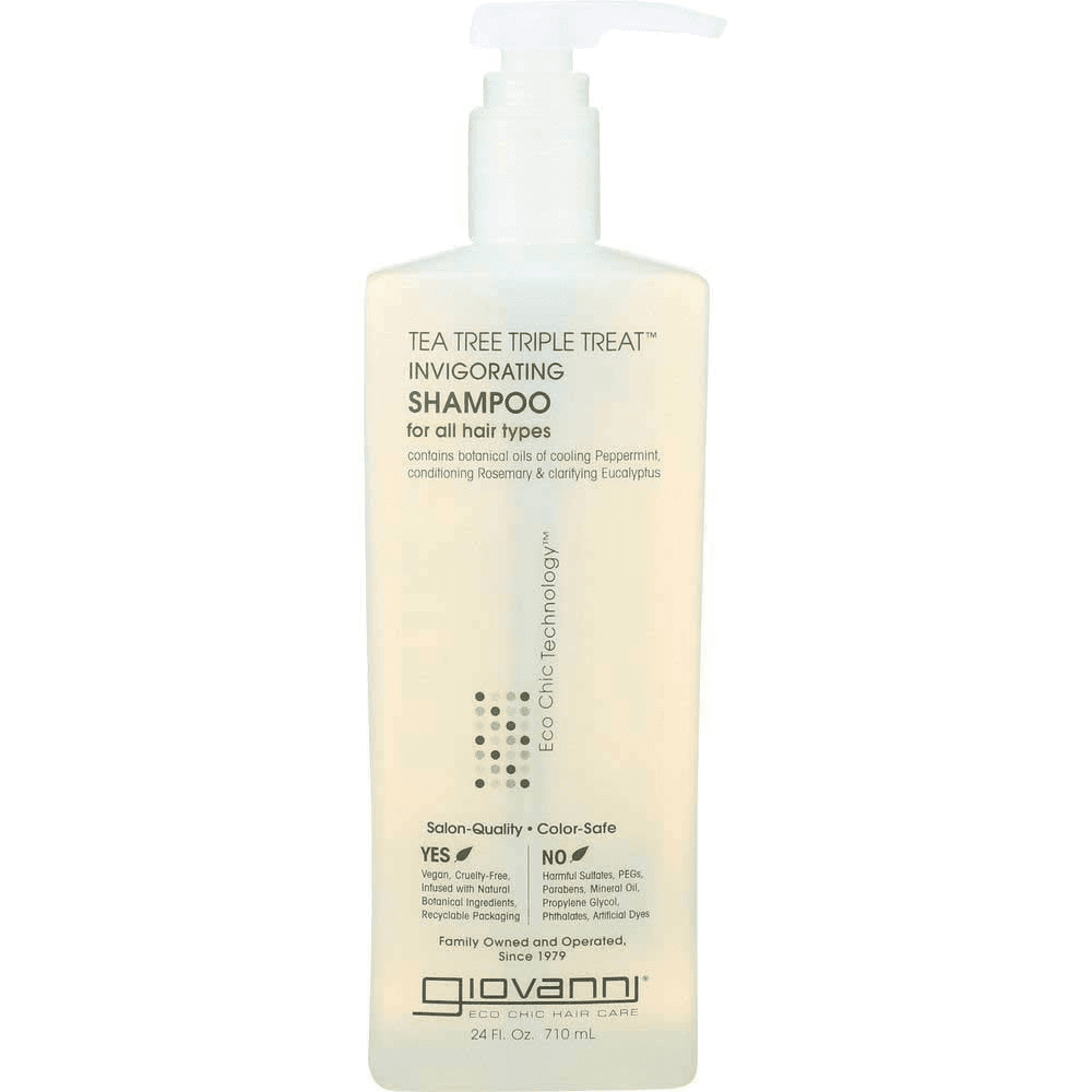 Giovanni Tea Tree Triple Treat Invigorating Shampoo, Salon Quality, 24 Oz