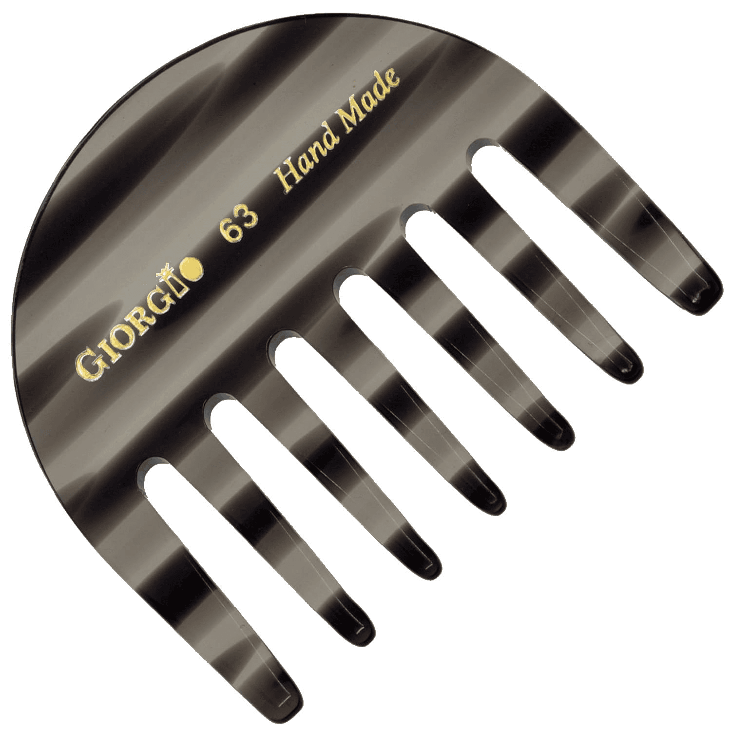 G63 Graphite Detangling Comb for Women – Wide Tooth, Pocket and Travel Size for Thick Hair, Wet or Dry Everyday Hair Care. Handmade, Saw-Cut, and Polished Wide Tooth Comb for Women.