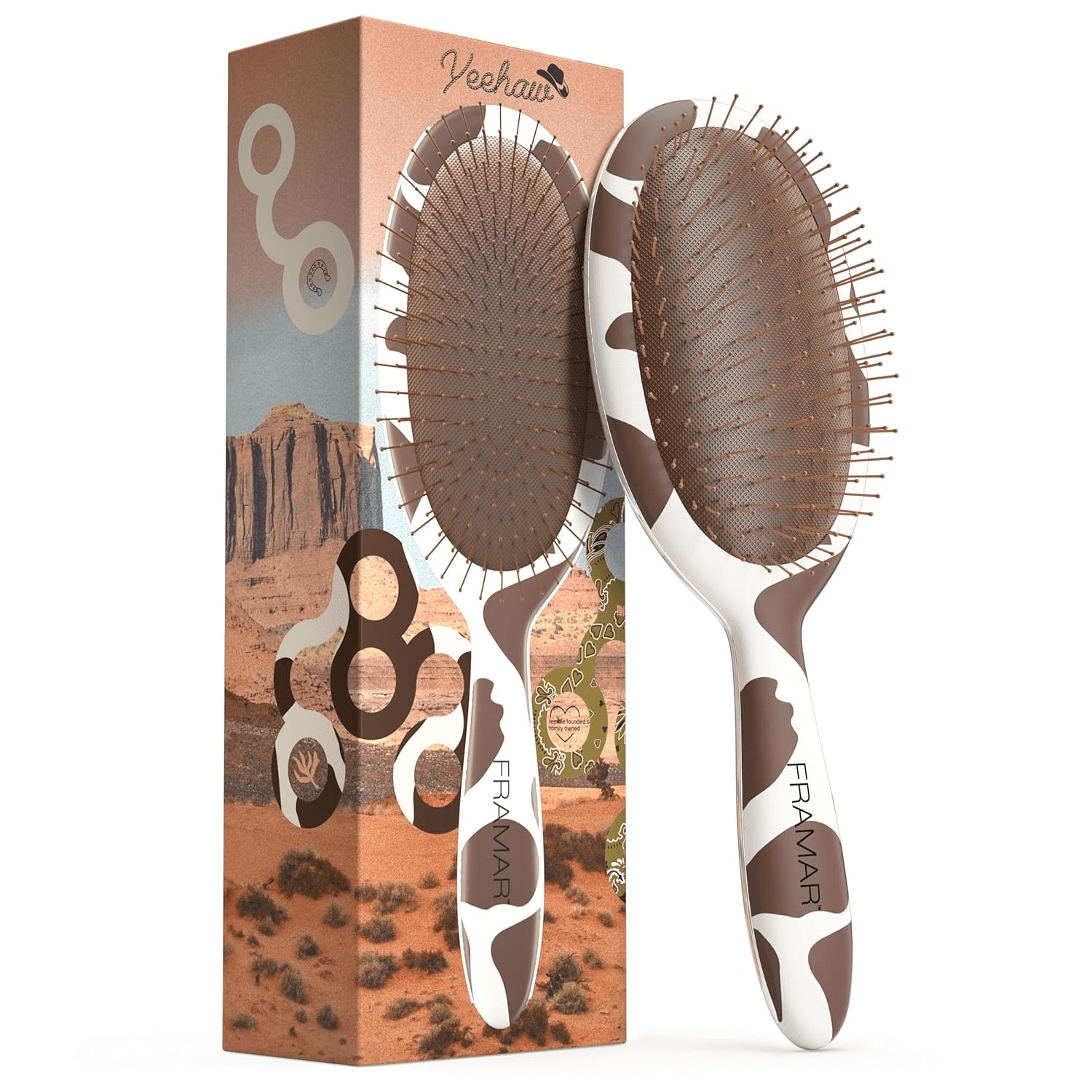 Cow Print Hair Brush Detangler, Detangling Hairbrush for Women