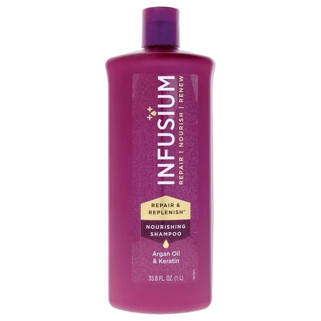 Infusium Repair and Replenish Nourishing Shampoo – Hydrating and Clarifying Shampoo for Build up – Ceramides, Keratin, and Argan Oil – 33.8 Oz