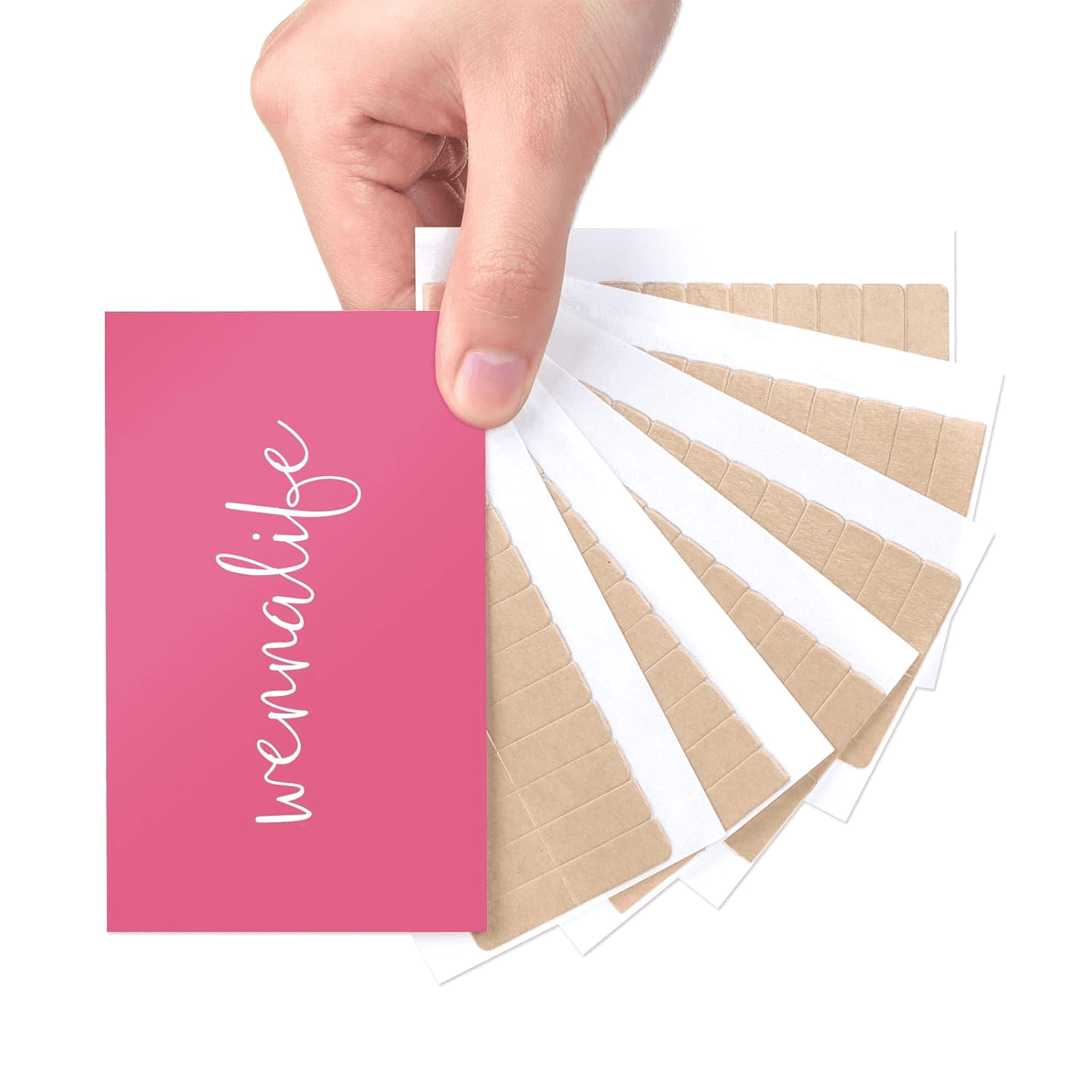 Wennallfe Clear Double-Sided Hair Extension Tape Tabs, 72 Pcs