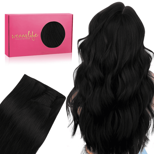 Wennallfe Sew in Human Hair Genius Weft Extensions Remy Invisible PU Weft