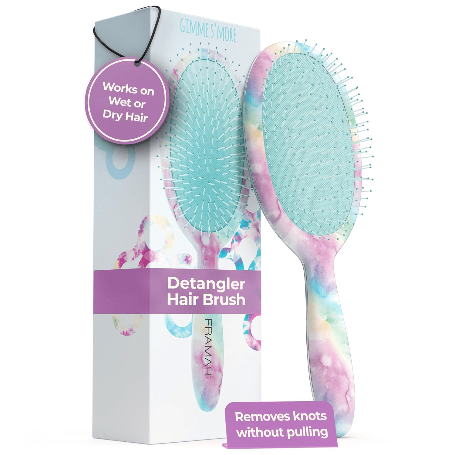 Framar Purple Hair Brush Detangler, Detangling Hairbrush for Women
