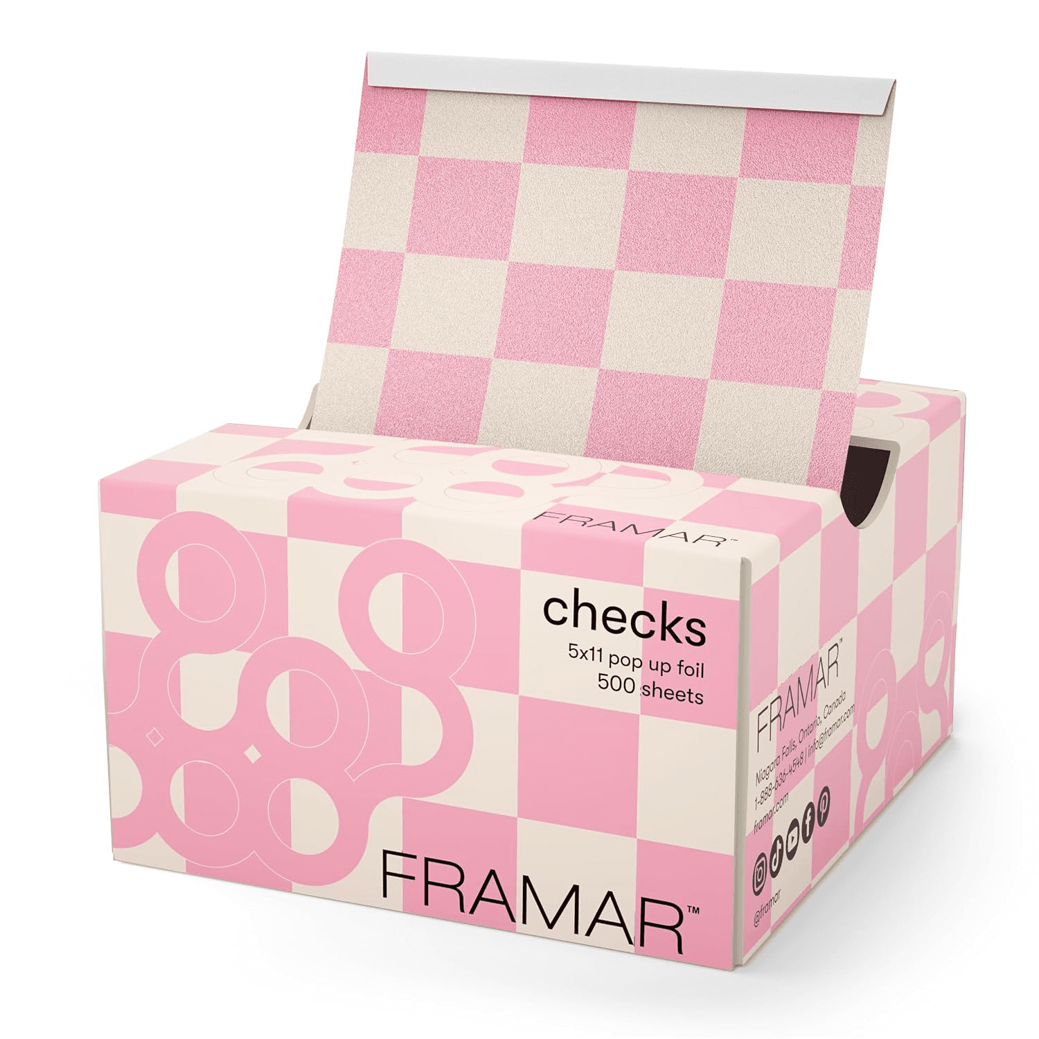 Framar Pink Checkered Hair Foil, Hair Foils for Highlighting – 500