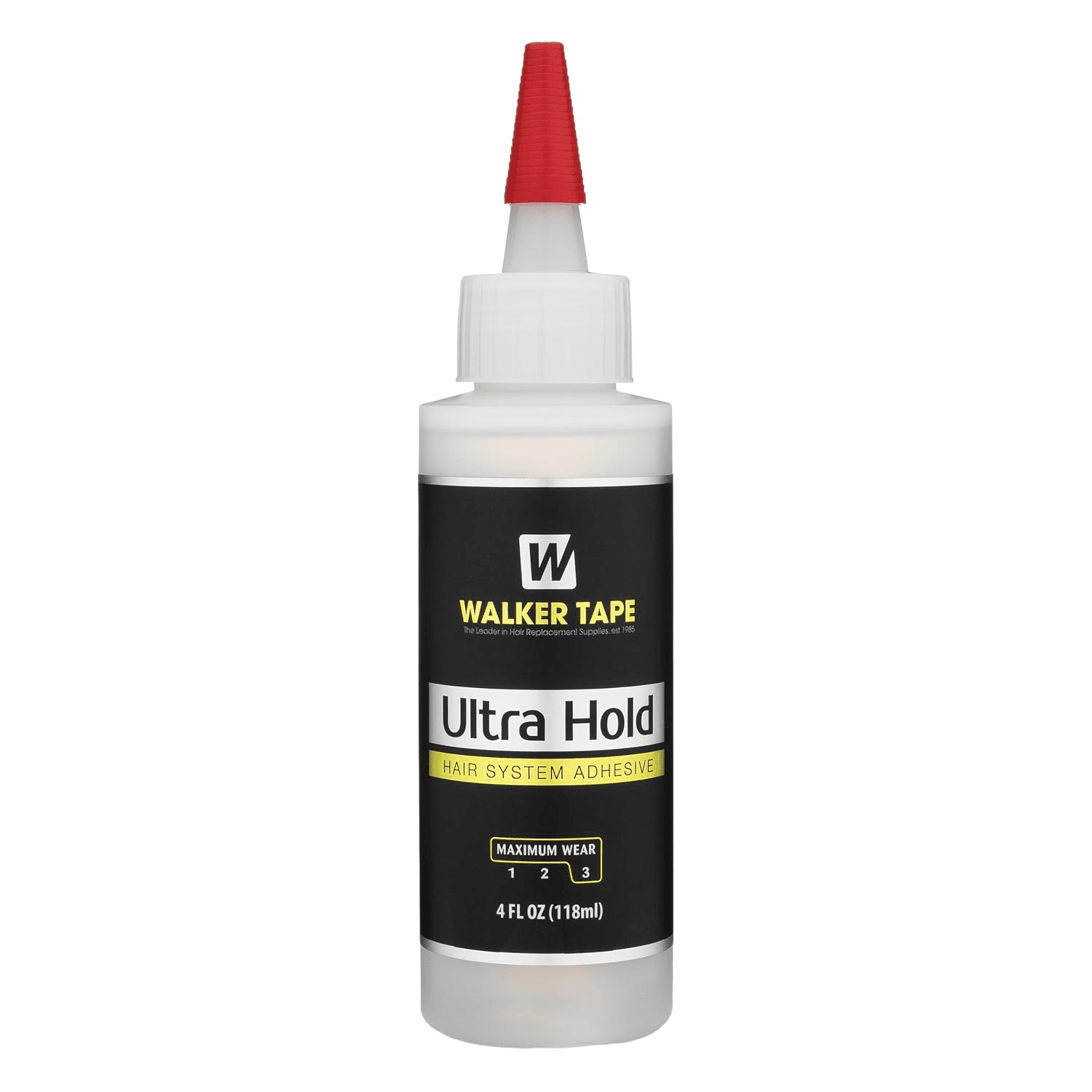 Ultra Hold Adhesive 4 Oz Squeeze Bottle, Waterproof Clear-Drying Wig Glue for Lace Systems and Human Hair Extensions, Strong Long Lasting Maximum Wear Liquid Adhesive for Bonding