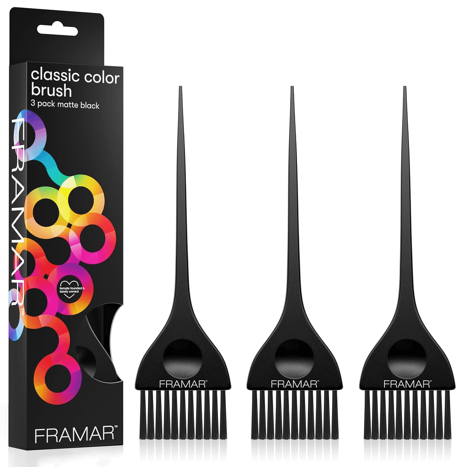 Framar Black Hair Color Brush Set, Hair Coloring Brush for Hair Dye
