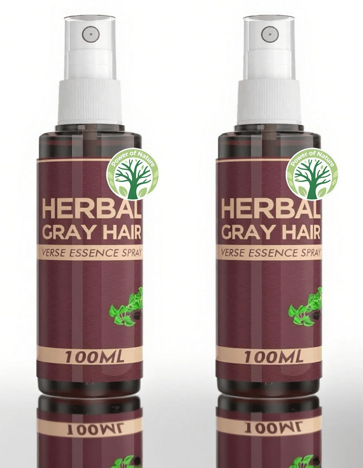 Herbal Gray Hair Spray, Hair Darkening Conditioner Spray, Herbal Hair Coloring Spray, Hair Darkening Conditioner, Reverse Grey Hair,Hair Coloring Essence for 4 Weeks Gradual Results (2-Pcs)