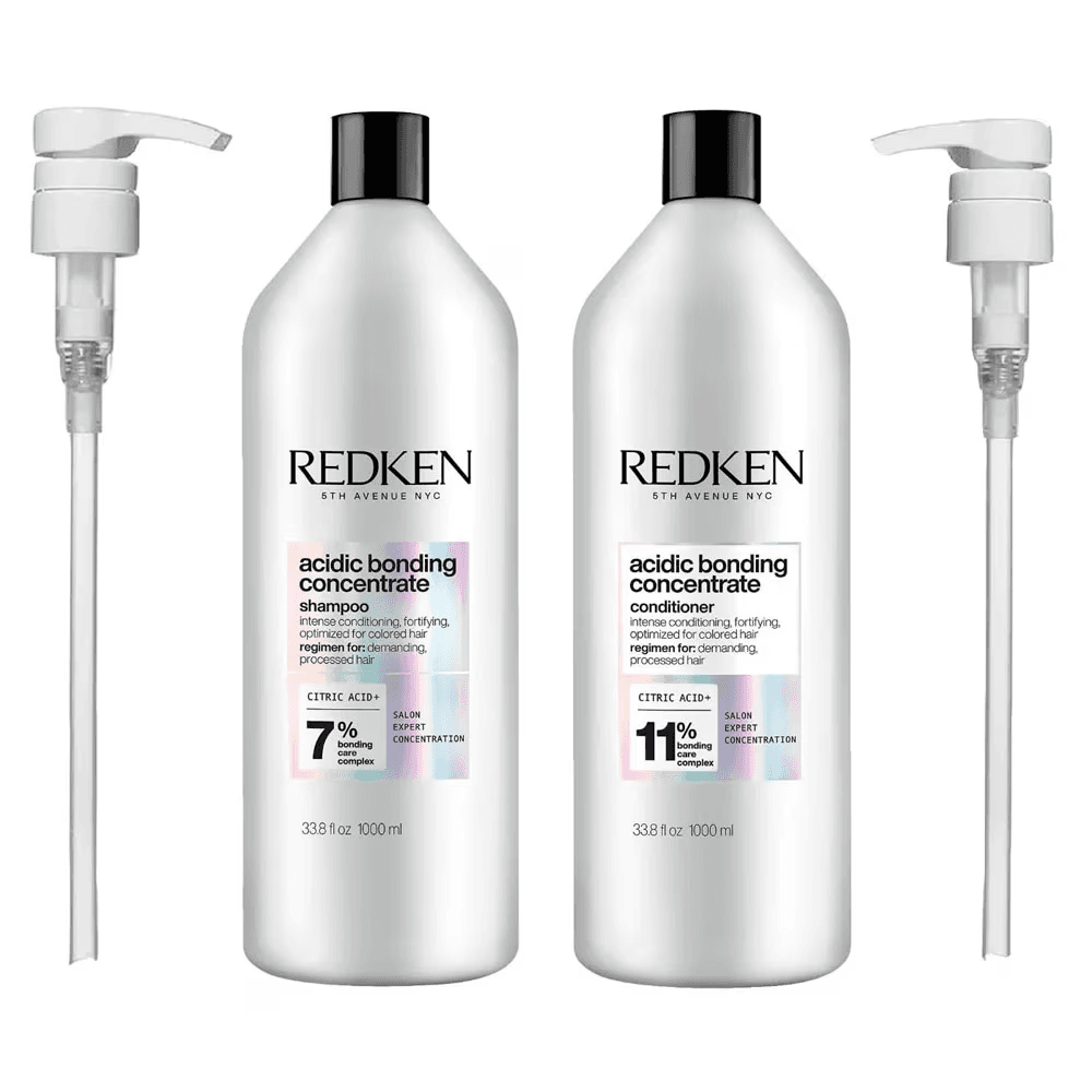 Redken Acidic Bonding Concentrate Shampoo and Conditioner with Pumps 33.8 Oz