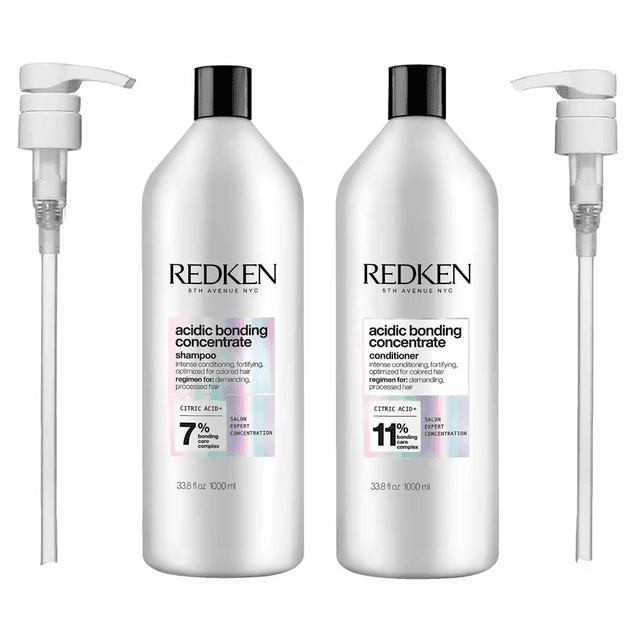 Redken Acidic Bonding Concentrate Shampoo and Conditioner with Pumps 33.8 Oz