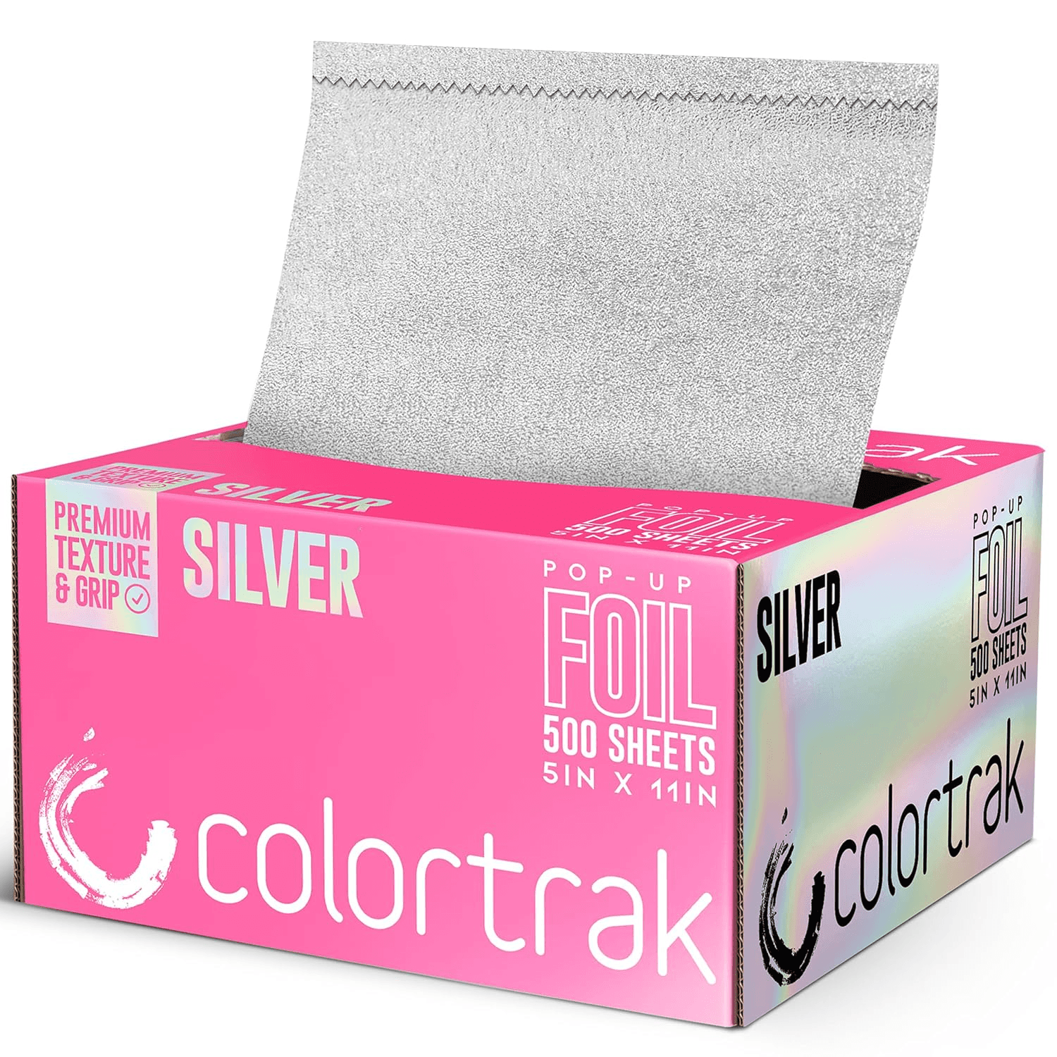 Colortrak Silver Aluminum Pop-Up Foil, 500 Pre-Cut Sheets