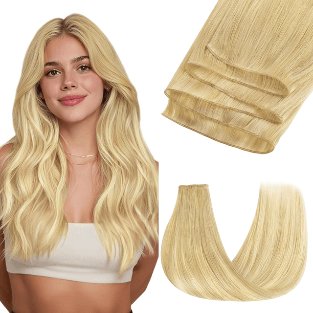 Genius Weft Hair Extensions Human Hair Invisible Blend Flat Weft