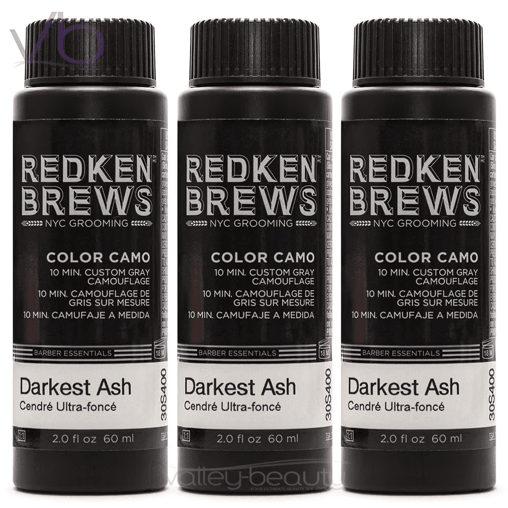 Brews for Men 10 Minute Color Camo, Darkest Ash (3X60Ml)