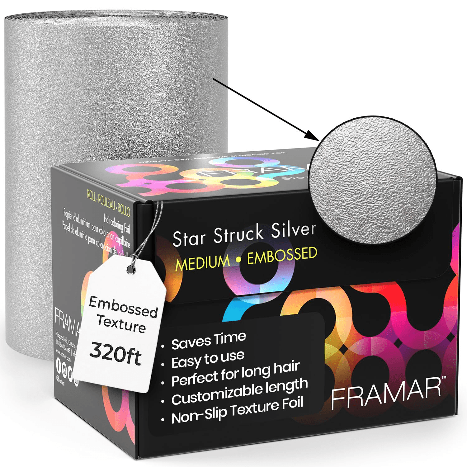 Framar Silver Hair Foil, Hair Foils for Highlighting Long Hair – 320 Ft