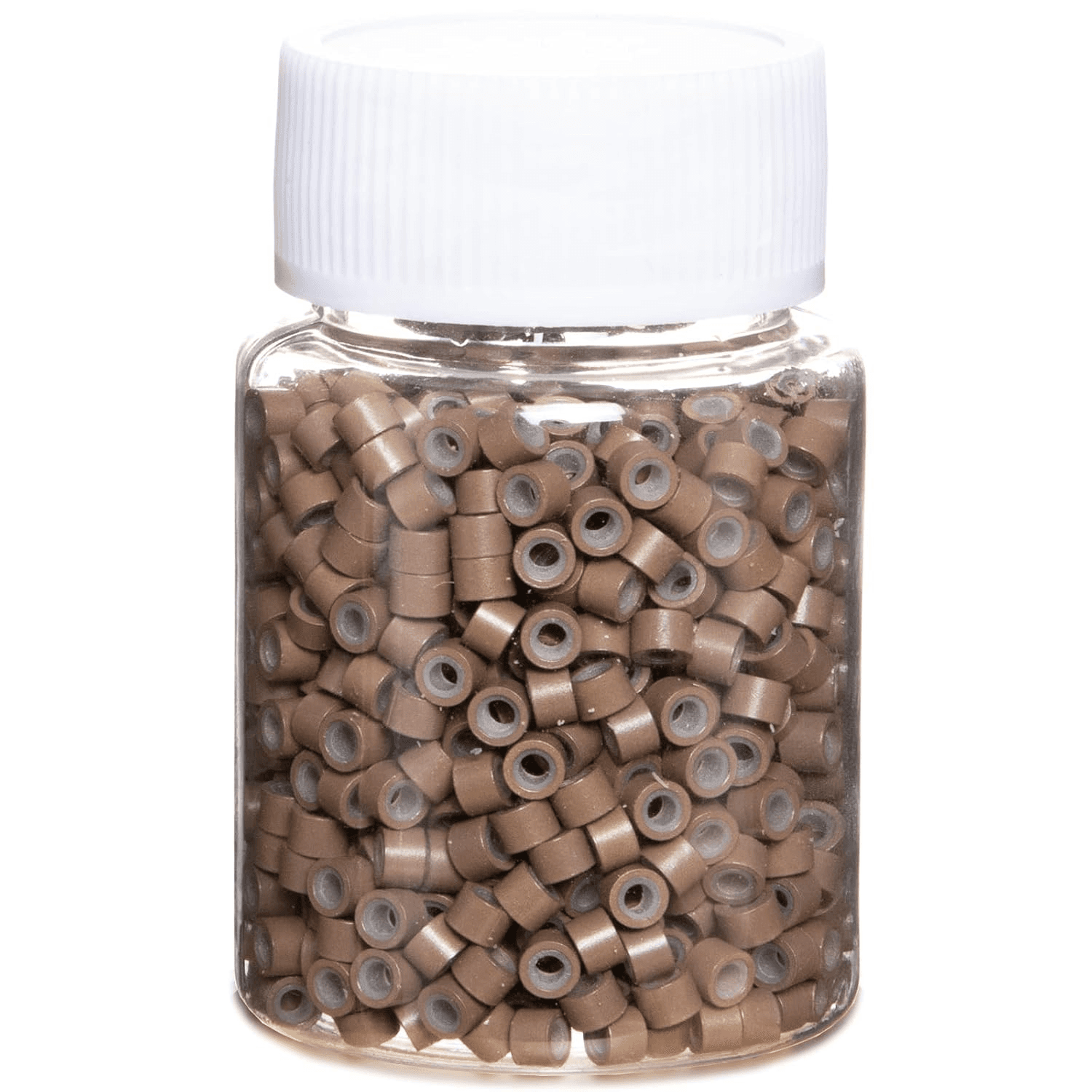 1000Pcs 4Mm Extension Beads Silicone Lined,Light Brown