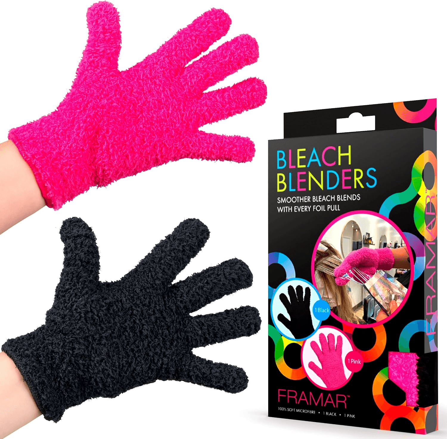 Framar Bleach Blender Microfiber Gloves for Hair Dye, Hair Color Gloves