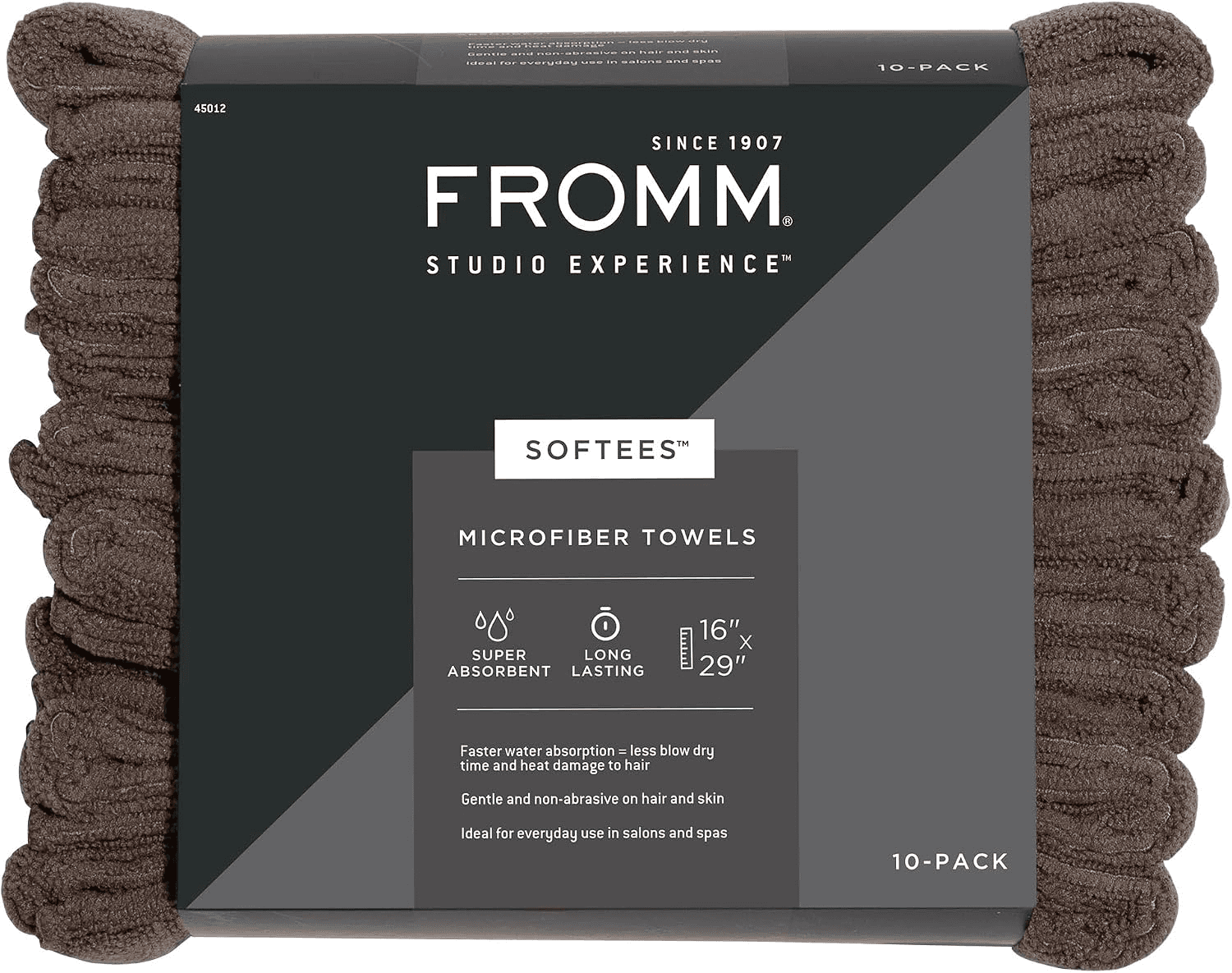 Softees Microfiber Hair Towels, Fast-Drying, 10-Pack, Brown